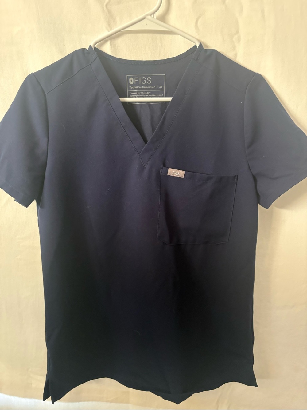 SET Figs Navy Short Sleeve V-Neck Scrub Top and Scrub Pants
